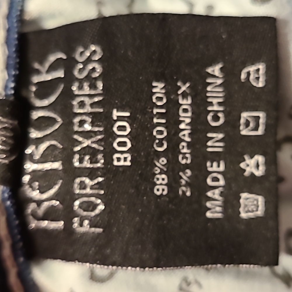 Rerock for Express, distressed, boot cut jeans. Size 8R. - Picture 3 of 10